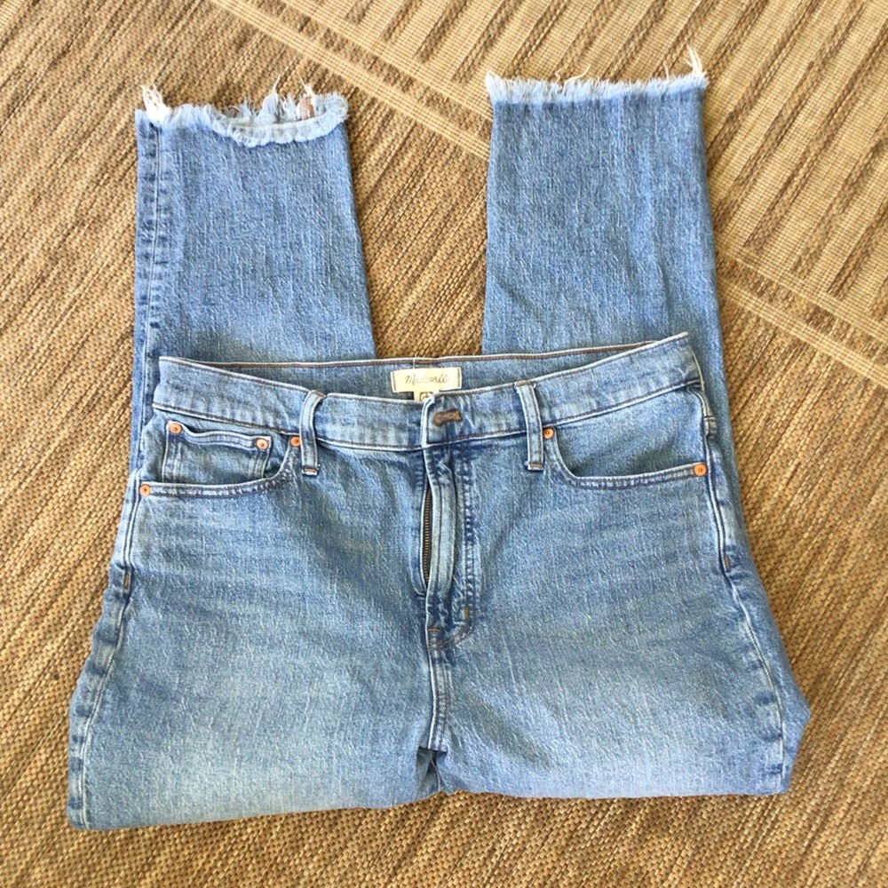 MADEWELL THE PERFECT VINTAGE JEAN SZ 32 FRAYED HEM SOFT FEEL